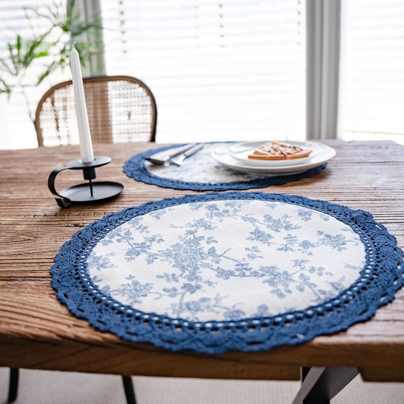 Decorat Masa de Sufragerie Aleer de Masa Petrecere Ziua de Naștere Imprimare Acasă Pastoral Trandafir Albastru Ceai Trandafir de masă Husă