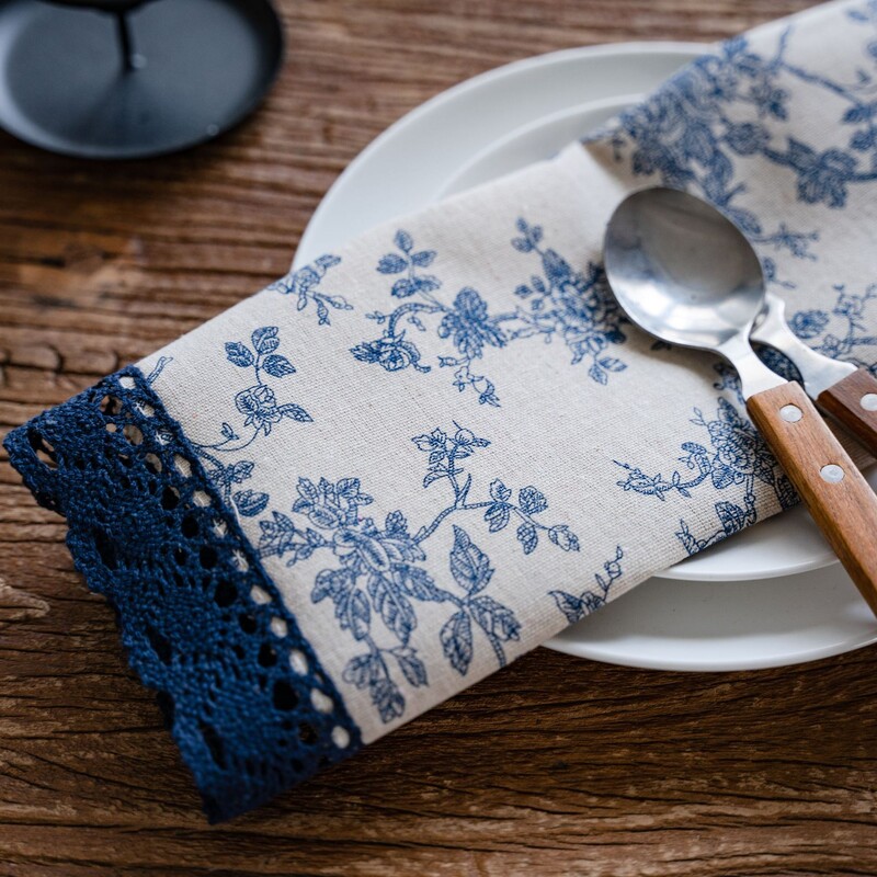 Decorat Masa de Sufragerie Aleer de Masa Petrecere Ziua de Naștere Imprimare Acasă Pastoral Trandafir Albastru Ceai Trandafir de masă Husă