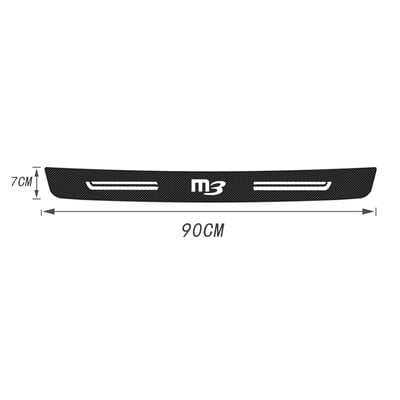 Chránič prahu dverí auta, nárazník kufra, odolný proti poškriabaniu, nálepky pre Mazda M3 Badge 2023, prahové lišty z uhlíkových vlákien na pedále dverí