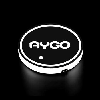 Car Styling 7 Χρώματα LED Drinks Βάση Ποτών Water Coaster Cup Έμβλημα για το σήμα AYGO Intelligent Light USB Charging