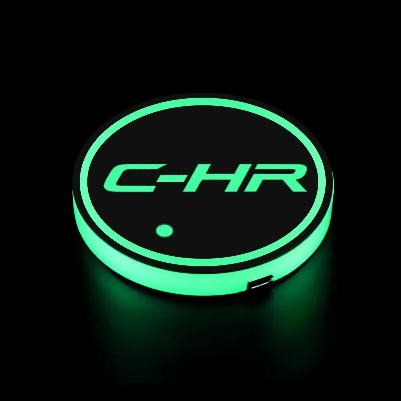 Styling auta 7 farieb LED držiak na nápoje vodná dráha podložka na pohár emblém pre C-HR emblém inteligentné svetlo nabíjanie cez USB