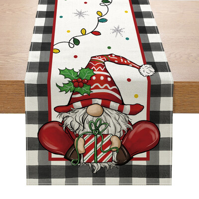 Платно Коледна маса Runner Elk Tree Print Printed Xmas Table Flag Christmas Eve Party Decor Table Покривка Noel Xmas Decor