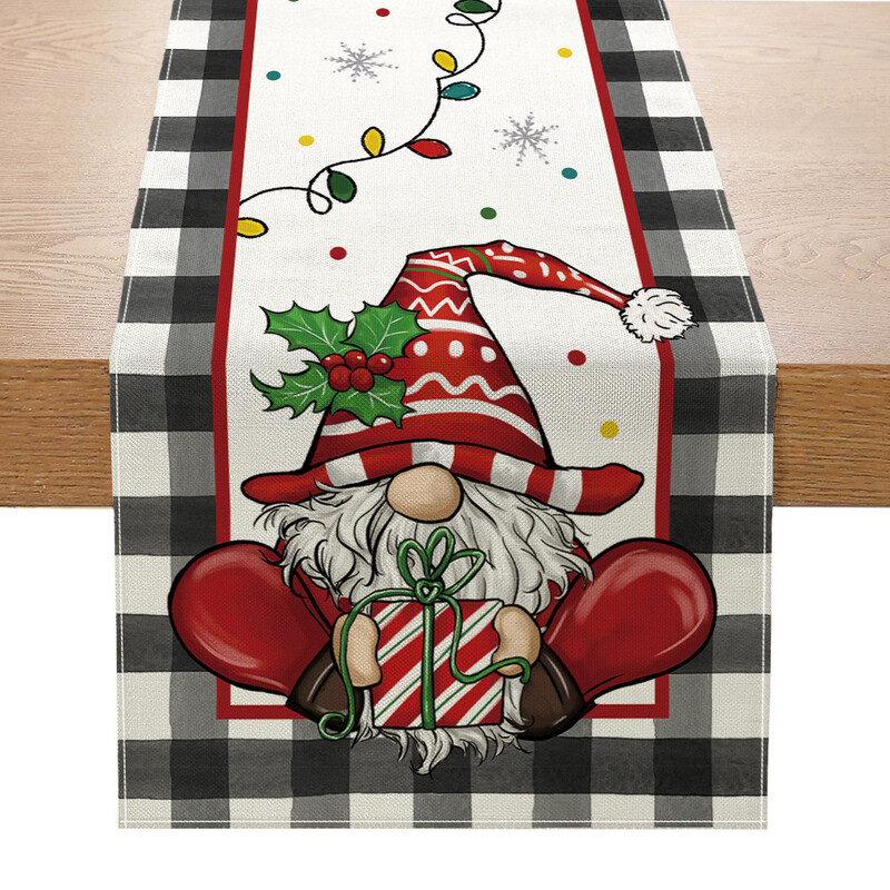 Платно Коледна маса Runner Elk Tree Print Printed Xmas Table Flag Christmas Eve Party Decor Table Покривка Noel Xmas Decor