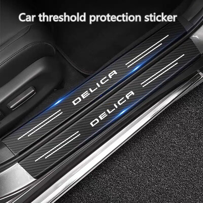 Autocolant pentru mașină din fibră de carbon, prag de ușă, bandă anti-zgârieturi, bandă de protecție pentru accesorii Mitsubishi Delica D5 L400