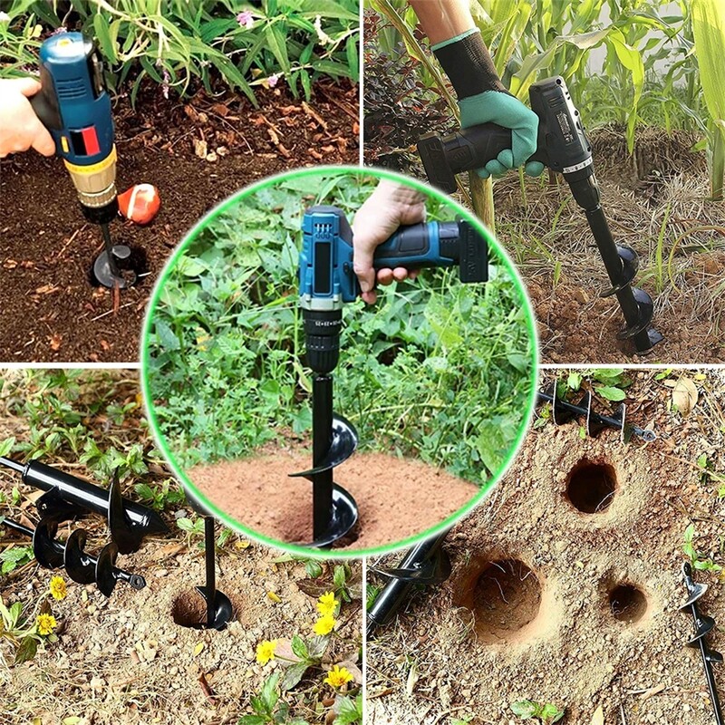 6 veidi Zemes urbis Spirālveida urbis Spirālveida zemes urbis Augs Puķu stādi Stādīšanas bedrīšu rakšanas rīks kultivēšanas stādītājs