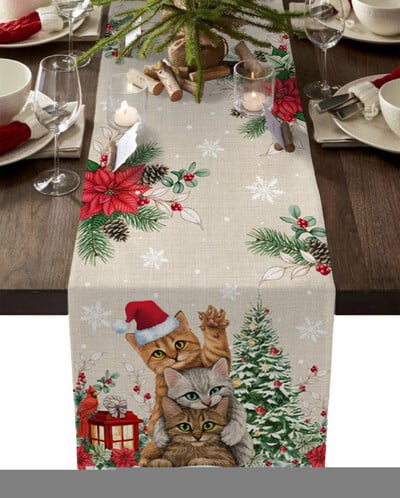 Crăciun Om de Zăpadă Fulg de Nea Runner de masă Masa Nunta Casa Decorat bucatarie Anul Nou Decorat Cadou de Sarbatori Fata de masa