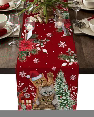 Crăciun Om de Zăpadă Fulg de Nea Runner de masă Masa Nunta Casa Decorat bucatarie Anul Nou Decorat Cadou de Sarbatori Fata de masa