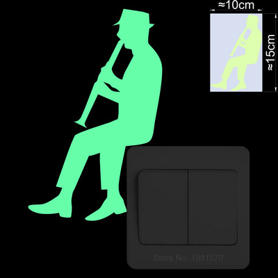 Žiariace hudobné nálepky, nástenný vypínač do detskej izby, dekorácia chladničky, hudobná umelecká nálepka: husle/klavír/saxofón/trombón/klarinet/gitara...