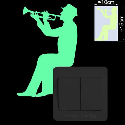 Žiariace hudobné nálepky, nástenný vypínač do detskej izby, dekorácia chladničky, hudobná umelecká nálepka: husle/klavír/saxofón/trombón/klarinet/gitara...