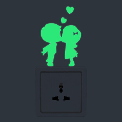 Αυτοκόλλητο φωτεινό διακόπτη φωτός Φωτεινό αυτοκόλλητο τοίχου Καρτούν λάμψη Fairy Moon Αυτοκόλλητο Γάτα Decal Διακόσμηση παιδικού δωματίου Διακόσμηση σπιτιού