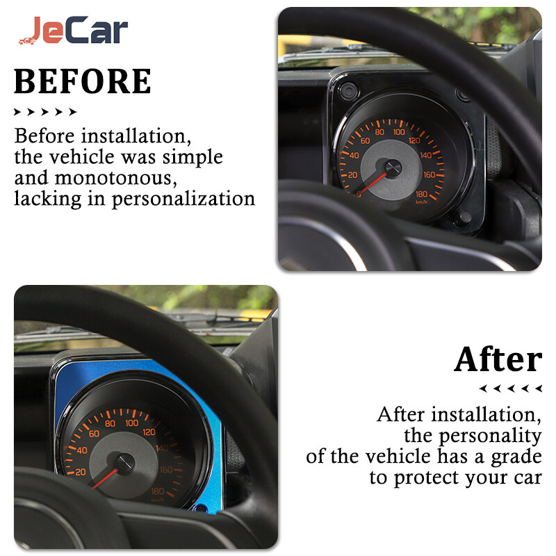 Alumīnija sakausējuma automašīnu paneļa apdares uzlīme Dekoratīvā paneļa pārsegs Suzuki Jimny 2019+ automašīnas salona piederumiem