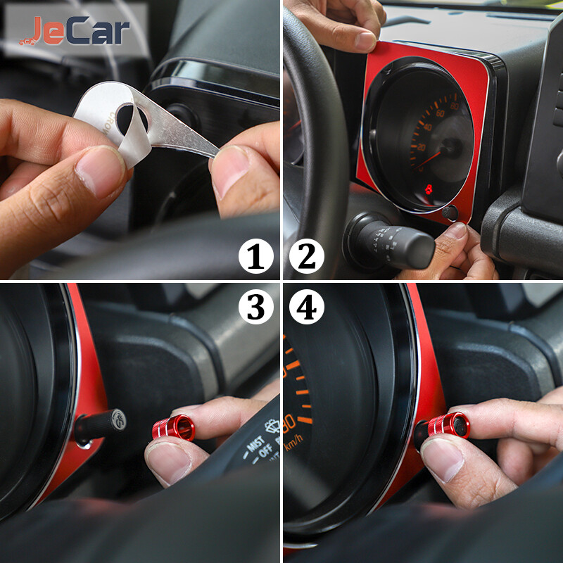 Alumīnija sakausējuma automašīnu paneļa apdares uzlīme Dekoratīvā paneļa pārsegs Suzuki Jimny 2019+ automašīnas salona piederumiem