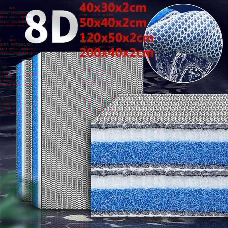 Akvárium 8D szivacsos halastó szűrő pamut tisztító víztisztító gél nélkül pamut szűrő közepes pamut