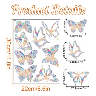 Rainbow Suncatcher Αυτοκόλλητα Παραθύρου PVC Cat Butterfly Prism Γυάλινο Αυτοκόλλητο Τοίχου Σπίτι Παιδική Διακόσμηση Υπνοδωματίου Αυτοκόλλητο Αυτοκόλλητο