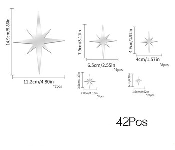 20/42 τμχ Star Mirror Αυτοκόλλητο τοίχου DIY Ακρυλικό Αυτοκόλλητο Αδιάβροχη Αυτοκόλλητη Ταπετσαρία Υπνοδωμάτιο Παιδικό Δωμάτιο Διακόσμηση σπιτιού