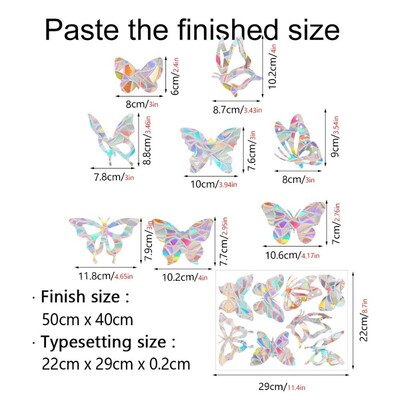 Αυτοκόλλητο τοίχου 29 στυλ Rainbow Maker Sun Catcher Αυτοκόλλητο τοίχου Cat Bird Star Mushroom Moon Sun DIY Παράθυρο γυαλί με ηλεκτροστατικά πρίσματα