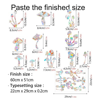 Αυτοκόλλητο τοίχου 29 στυλ Rainbow Maker Sun Catcher Αυτοκόλλητο τοίχου Cat Bird Star Mushroom Moon Sun DIY Παράθυρο γυαλί με ηλεκτροστατικά πρίσματα