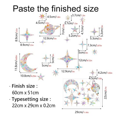 Αυτοκόλλητο τοίχου 29 στυλ Rainbow Maker Sun Catcher Αυτοκόλλητο τοίχου Cat Bird Star Mushroom Moon Sun DIY Παράθυρο γυαλί με ηλεκτροστατικά πρίσματα