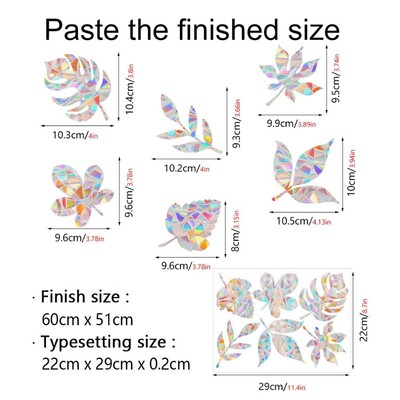 Αυτοκόλλητο τοίχου 29 στυλ Rainbow Maker Sun Catcher Αυτοκόλλητο τοίχου Cat Bird Star Mushroom Moon Sun DIY Παράθυρο γυαλί με ηλεκτροστατικά πρίσματα