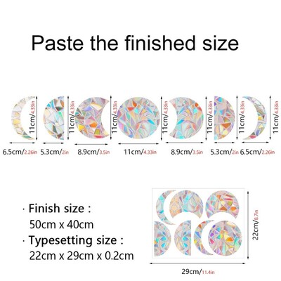 Αυτοκόλλητο τοίχου 29 στυλ Rainbow Maker Sun Catcher Αυτοκόλλητο τοίχου Cat Bird Star Mushroom Moon Sun DIY Παράθυρο γυαλί με ηλεκτροστατικά πρίσματα