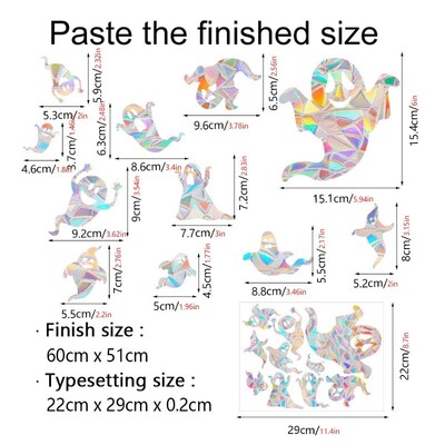 Αυτοκόλλητο τοίχου 29 στυλ Rainbow Maker Sun Catcher Αυτοκόλλητο τοίχου Cat Bird Star Mushroom Moon Sun DIY Παράθυρο γυαλί με ηλεκτροστατικά πρίσματα