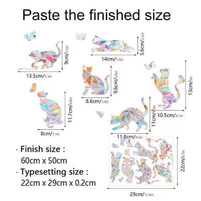 Αυτοκόλλητο τοίχου 29 στυλ Rainbow Maker Sun Catcher Αυτοκόλλητο τοίχου Cat Bird Star Mushroom Moon Sun DIY Παράθυρο γυαλί με ηλεκτροστατικά πρίσματα