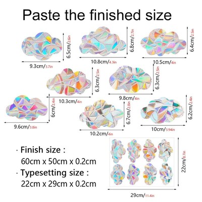 Αυτοκόλλητο τοίχου 29 στυλ Rainbow Maker Sun Catcher Αυτοκόλλητο τοίχου Cat Bird Star Mushroom Moon Sun DIY Παράθυρο γυαλί με ηλεκτροστατικά πρίσματα