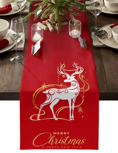 Χριστουγεννιάτικο Snowflake Texture Λινά Τραπεζάκια Διακόσμηση Γάμου Πλένεται γιορτινό πάρτι Τραπέζι φαγητού Runner Διακόσμηση τραπεζιού