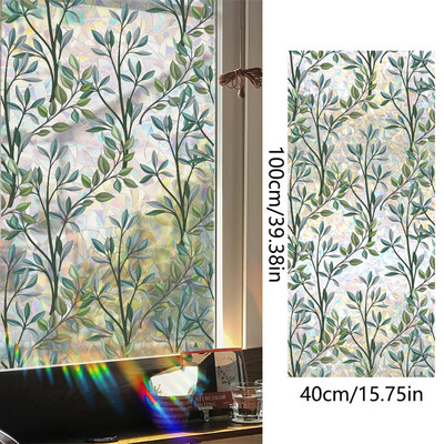 Pink Yellow Flower Plant Sun Catcher Стикери за стена PVC Static Glass Window Decal Rainbow Maker Sunlight Prism Sticker Home Decor