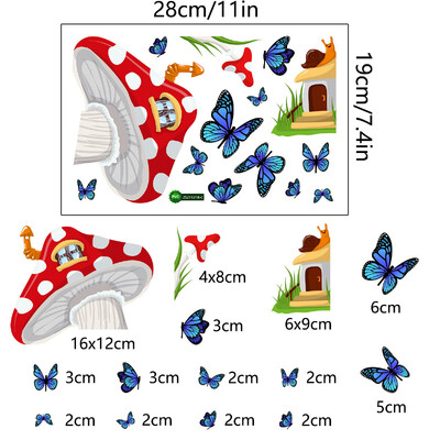 Φωτεινά αυτοκόλλητα τοίχου Fairy Mermaid Παιδική διακόσμηση σπιτιού υπνοδωματίου Λάμπει στο σκοτάδι Αυτοκόλλητα με αυτοκόλλητα Fairy Butterfly διακόπτης ταπετσαρίας