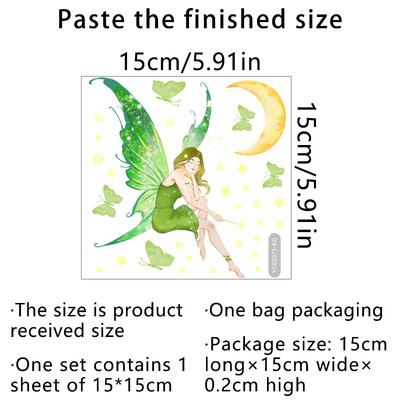 Φωτεινά αυτοκόλλητα τοίχου Fairy Mermaid Παιδική διακόσμηση σπιτιού υπνοδωματίου Λάμπει στο σκοτάδι Αυτοκόλλητα με αυτοκόλλητα Fairy Butterfly διακόπτης ταπετσαρίας