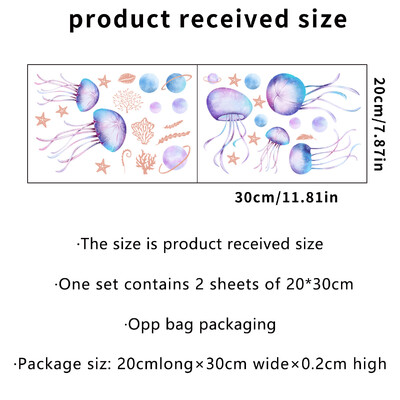 Blue Luminous Jellyfish Family αυτοκόλλητα τοίχου Διακόσμηση σπιτιού Διακόσμηση τοίχου Αξεσουάρ σπιτιού Ταπετσαρία παιδικό σαλόνι διακόσμηση