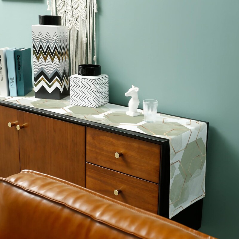 Geltona Šiuolaikinis abstrakčias menas Estetika Žalia geometrija Lininiai stalo bėgiai Suknelės Šalikai Stalo dekoras Vakarienė Vestuvių vakarėlio dekoras