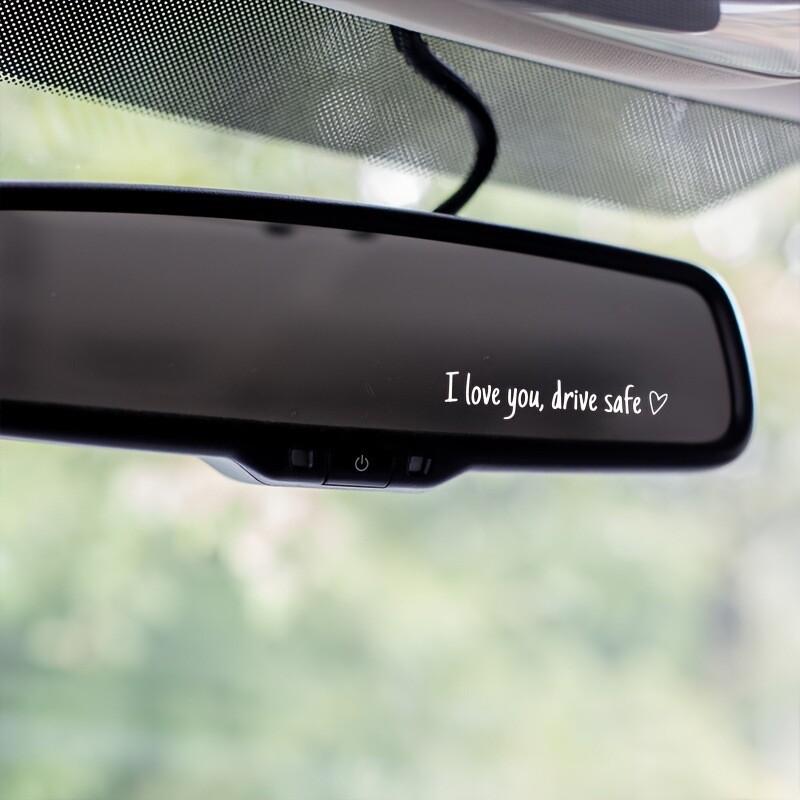 Cezhraničné ILU Drive Safe Safe Safe Drive vodeodolné etylénové nálepky na auto automobilové univerzálne spätné zrkadlo dekoratívne S