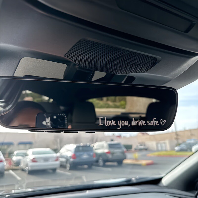 Cezhraničné ILU Drive Safe Safe Safe Drive vodeodolné etylénové nálepky na auto automobilové univerzálne spätné zrkadlo dekoratívne S
