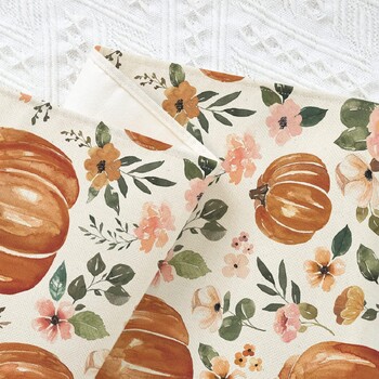 Φθινοπωρινό Pumpkin Lenn Table Runners Φθινόπωρο των Ευχαριστιών Floral Table Runner για τραπεζαρία κουζίνας Διακόσμηση τραπεζιού σαλονιού Διακόσμηση για πάρτι σπιτιού