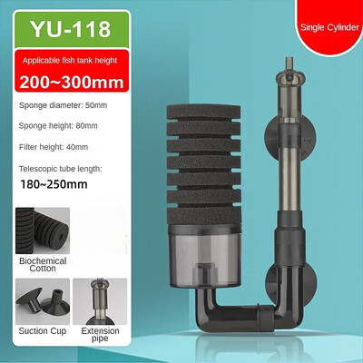 Φίλτρο ενυδρείου για δεξαμενή ψαριών, αντλία αέρα, βιοχημικό σφουγγάρι, περιστρεφόμενο εκτατό ενυδρείο με σύστημα φιλτραρίσματος