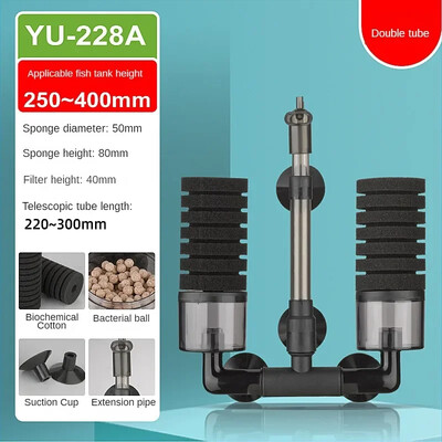 Φίλτρο ενυδρείου για δεξαμενή ψαριών, αντλία αέρα, βιοχημικό σφουγγάρι, περιστρεφόμενο εκτατό ενυδρείο με σύστημα φιλτραρίσματος