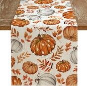 Φθινοπωρινό λινό τραπέζι Runner Pumpkin Maple Leaves Πορτοκαλί Φθινοπωρινό εποχιακό αγρόκτημα Εσωτερική κουζίνα Τραπεζάκι σπιτιού Διακοσμήσεις πάρτι