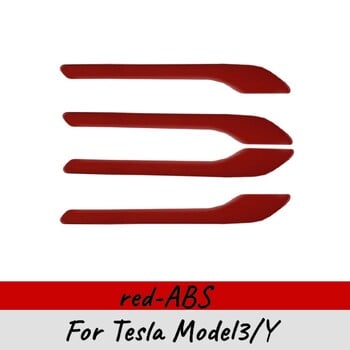 Σετ λαβής πόρτας Premium από ανθρακονήματα για Model 3 Model Y - 4Pcs Αξεσουάρ κιτ με πάστα ABS και εκτεταμένο μήκος