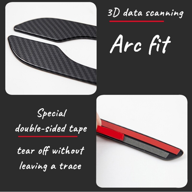 Set de mânere de ușă din fibră de carbon premium pentru modelul 3 model Y - set de 4 accesorii cu pastă ABS și lungime extinsă