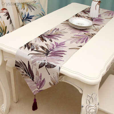 Μοντέρνο Table Runner Nordic Embroider Tassels Table Runner Jacquard Leaves Ζωγραφική Τραπεζομάντηλο για Δείπνο Γάμου Ξενοδοχείου