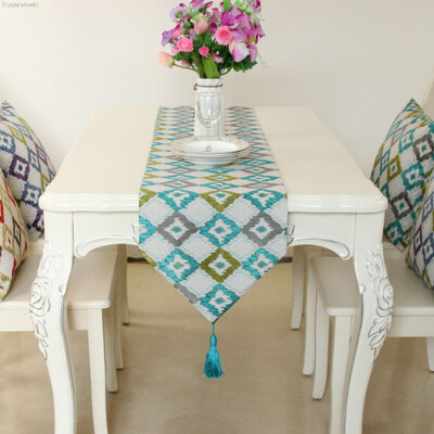 Μοντέρνο Table Runner Nordic Embroider Tassels Table Runner Jacquard Leaves Ζωγραφική Τραπεζομάντηλο για Δείπνο Γάμου Ξενοδοχείου