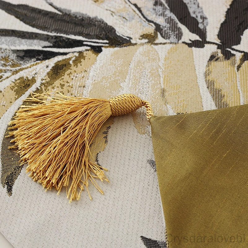 Μοντέρνο Table Runner Nordic Embroider Tassels Table Runner Jacquard Leaves Ζωγραφική Τραπεζομάντηλο για Δείπνο Γάμου Ξενοδοχείου