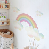 Dream Rainbow Wallpaper Детски стикер за стена Peel & Stick Подвижни екологични PVC стикери за декорация на бебешка стая