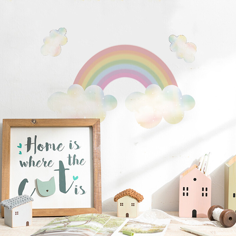 Dream Rainbow Wallpaper Детски стикер за стена Peel & Stick Подвижни екологични PVC стикери за декорация на бебешка стая