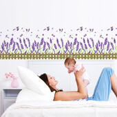 Αυτοκόλλητα τοίχου λεβάντας DIY Μωβ Χρώμα Λουλούδια Αυτοκόλλητα Τοίχου για Σαλόνι Παιδικό Υπνοδωμάτιο Κουζίνα Νηπιαγωγείο Διακόσμηση σπιτιού