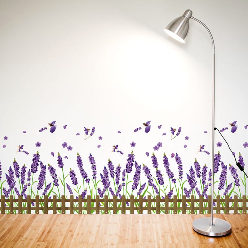 Αυτοκόλλητα τοίχου λεβάντας DIY Μωβ Χρώμα Λουλούδια Αυτοκόλλητα Τοίχου για Σαλόνι Παιδικό Υπνοδωμάτιο Κουζίνα Νηπιαγωγείο Διακόσμηση σπιτιού