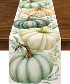 Padėkos diena Moliūgų skalbinių stalo bėgikas Rudens derliaus nuėmimo šventės vakarėlio dekoravimas Namų virtuvė Restorano dekoras Galima skalbti