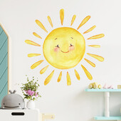 Animacinių filmų dažytos vaivorykštės saulės vaikų miegamojo veranda Namų sienos fonas Dekoratyviniai sienų lipdukai Lipni kambario apdaila